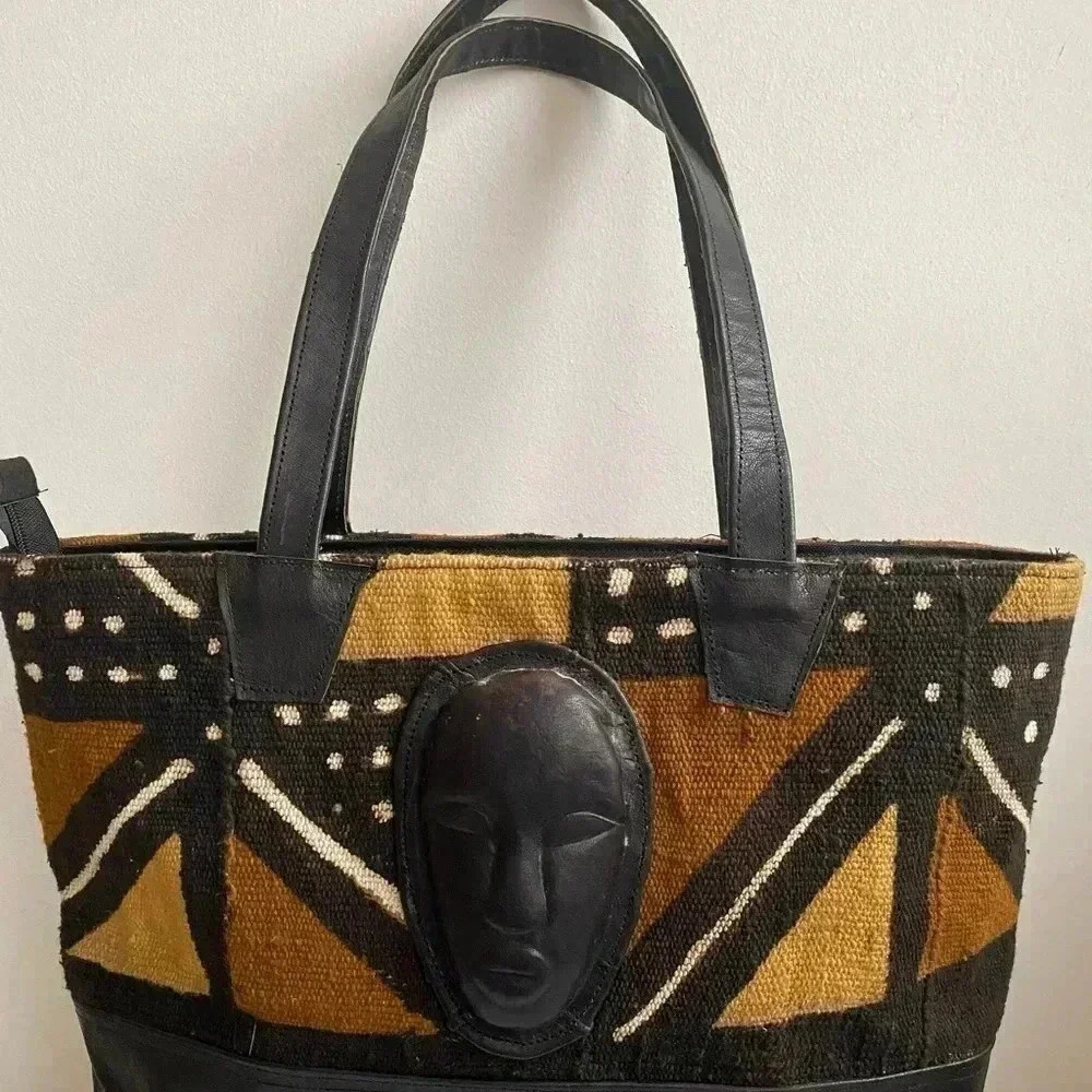 Handcrafted African leather satchel handbag